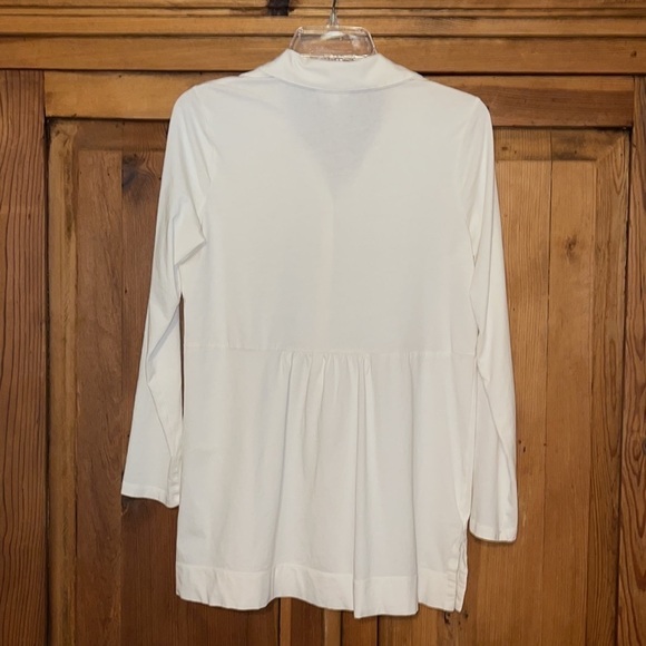 J. Jill Cream long sleeve button down cotton blouse Sz. XS - Picture 4 of 16